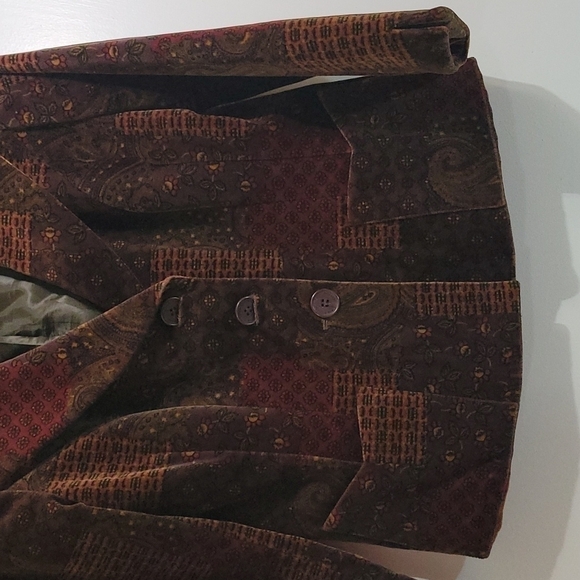 Linda Richards Women's Velour Paisley Blazer Size 10 - Picture 5 of 12